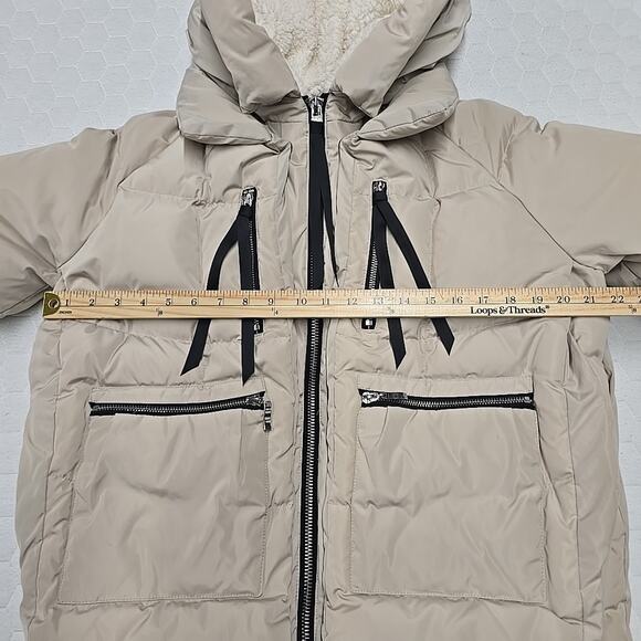 Orolay Womens Thickened Oversized Down Puffer Coat Size M Beige Fleece Hooded - Picture 13 of 15